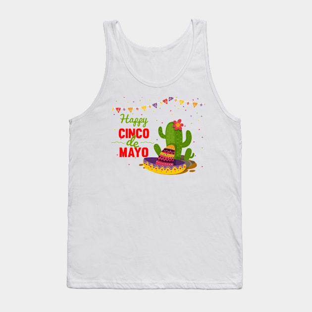 Happy Cinco de Mayo Day Tank Top by QrkyTees